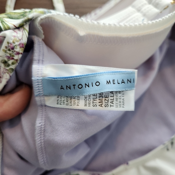 Antonio Melani Floral One Piece Swimsuit L Beach Resortwear Vacation Coastal - Picture 3 of 4